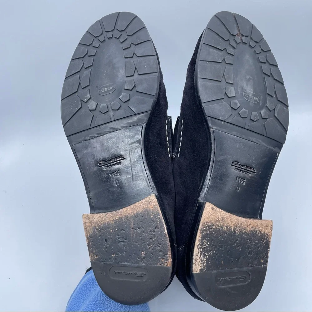 Santoni Hamlin Silver-Tone Bit Suede Loafers